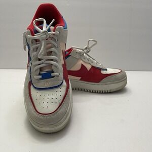 Nike Air Force 1 Sail Royal Red Blue Peach Sneakers Womens 9 Shoes‎ CU8591-100